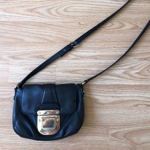 Michael Kors black leather small crossbody bag
